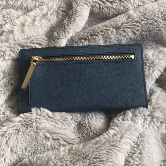 Kate Spade Snap Wallet in Blue Saffiano Leather - Picture 2 of 7